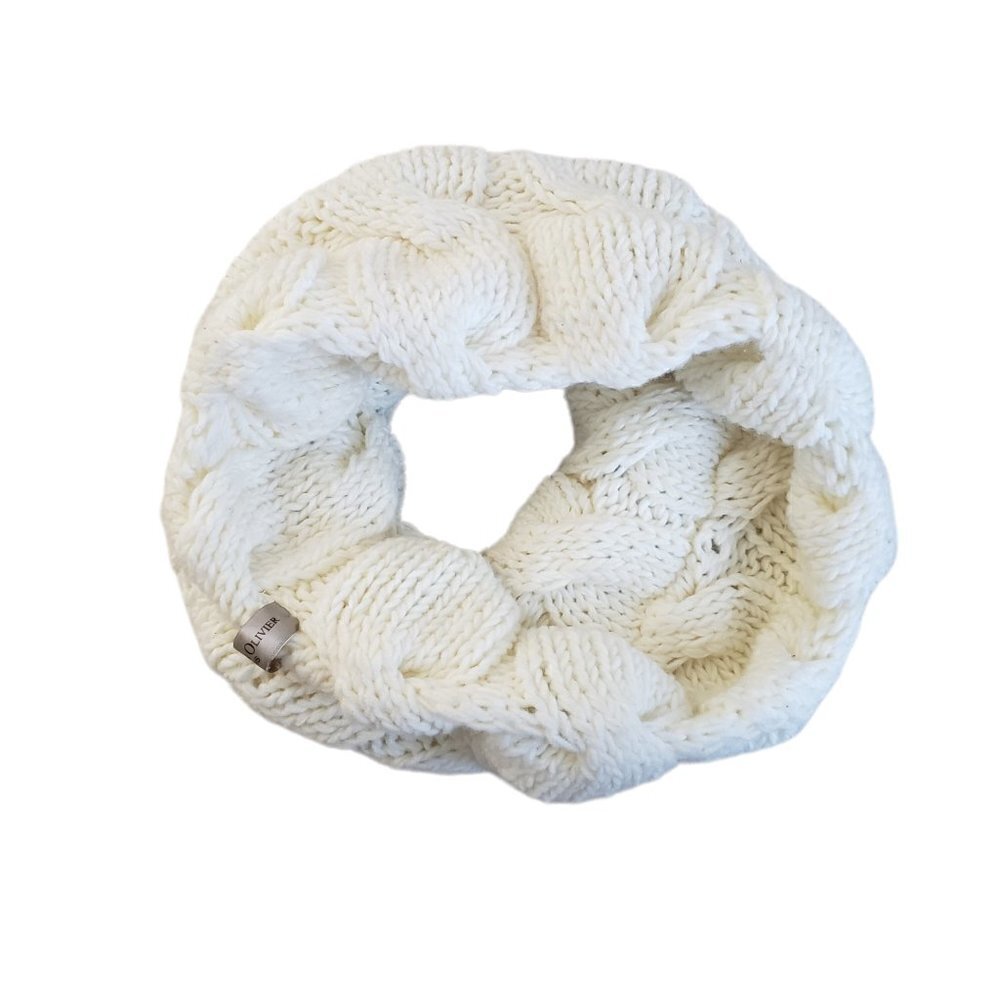Chunky Cable Knit Ivory Neck Warmer Muffler Cowl Scarf